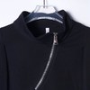 T1904新款时尚个性纯色半拉链褶皱立领长袖卫衣休闲百搭潮流上衣 商品缩略图2