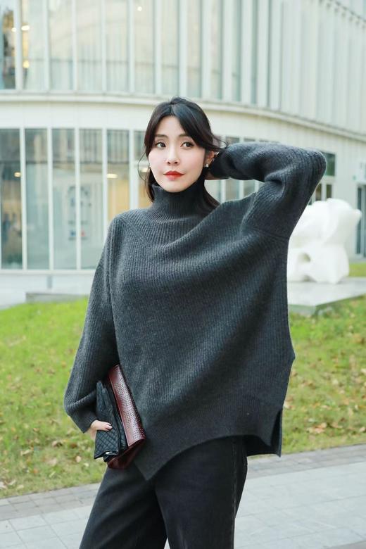 MAISON COVET 纯山羊绒半高领绞花上衣外套 商品图4