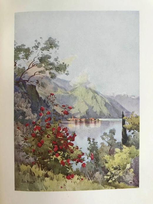 1908年 意大利湖区风光 英国艺术家埃拉·杜·坎恩68幅彩色插图 漆布精装大32开 商品图10