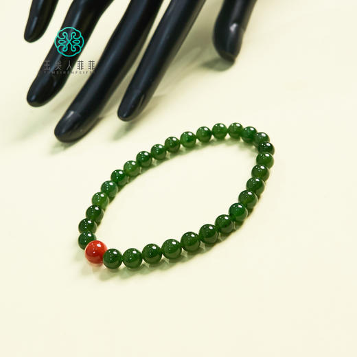 和田玉单圈圆珠手串约6mm 商品图0