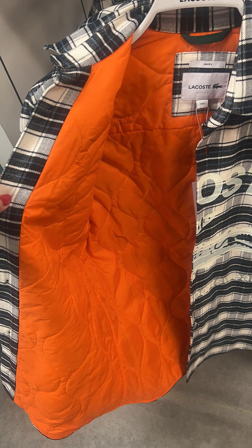 Lacoste/法国鳄鱼 男女款秋冬法兰绒格纹棉衣衬衫式外套CH0451 商品图2