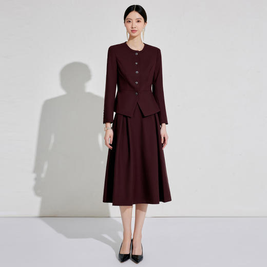 出席酒红色职业装小香风行政穿搭 商品图6
