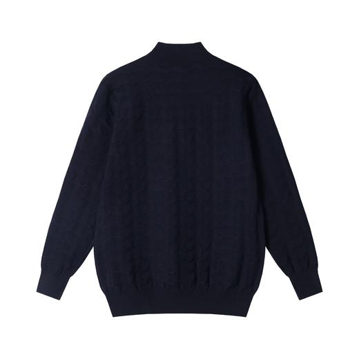 MY174新款男士暗纹半高领长袖宽松日系风格高级感纯色针织百搭 商品图5