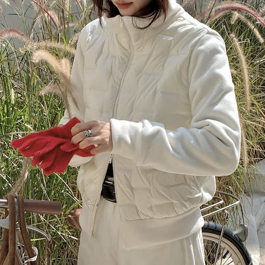 【轻羽摇粒绒外套】秋冬摇粒绒拉链开衫 轻暖羽绒服韩系鸭绒百搭上衣外套 商品图9
