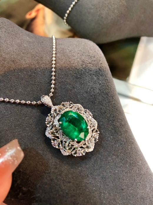 5.5ct刻面祖母绿吊坠戒指 商品图1