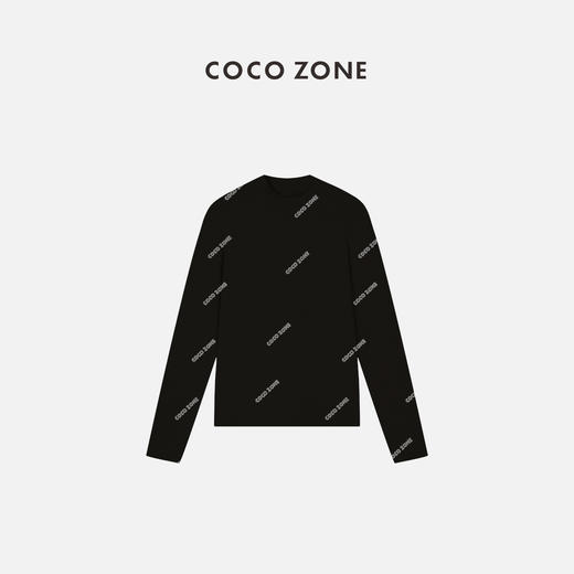 COCO ZONE小立领长袖上衣宽圆领打底衫内搭T恤 23C29943 商品图2