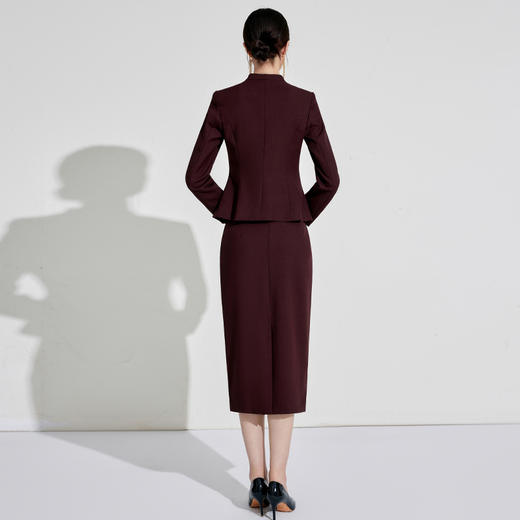 正式场合设计感主持人安可拉红单排扣 商品图7