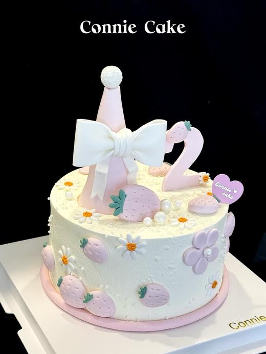 超奶草莓翻糖生日蛋糕（岁数可改） 商品图1