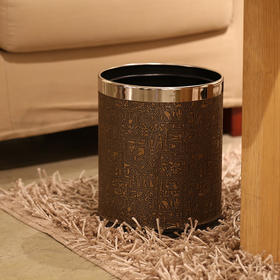 【多样屋专柜】多样屋优居埃及纹套筒垃圾桶厨房客厅卫生间家用大号不锈钢无盖10L
