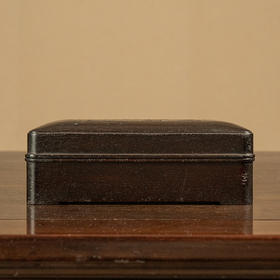 清 紫檀阴刻竹子诗文盖盒