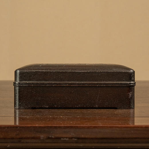 清 紫檀阴刻竹子诗文盖盒 商品图0