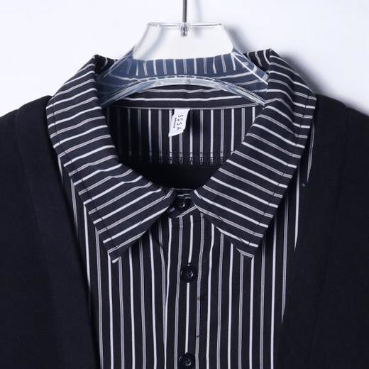 WY711新款时尚个性美式条纹拼接纽扣开衫卫衣休闲百搭宽松上衣 商品图2