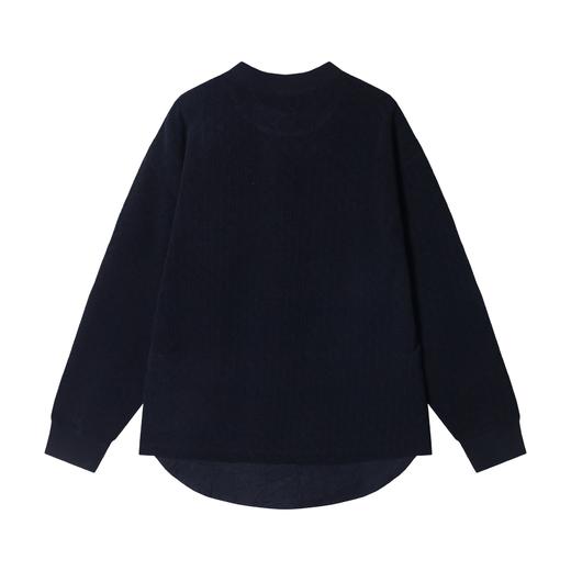 WY611新款时尚个性肌理纹纯色拼接衬衫假两件套卫衣百搭情侣宽松 商品图5