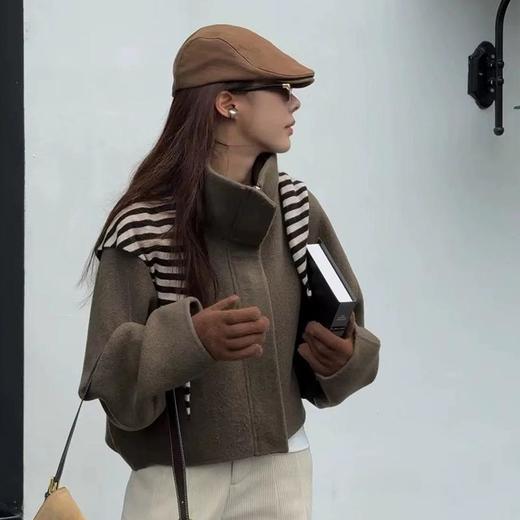 【顺丰包邮】44245 洛诗琳冬季新款小香风时尚双面呢羊绒短外套247530 商品图2