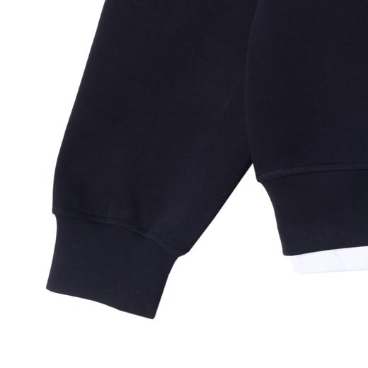 WY608秋冬季新款时尚个性黑白撞色纽扣假两件套头卫衣百搭休闲简约上衣 商品图4