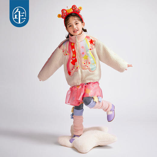 年衣童装男女童外套冬款新款宝宝加绒夹棉外套国风唐装夹克潮星光大道加绒夹克 商品图2