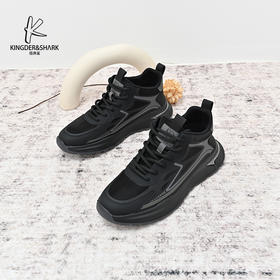 经典鲨2024年冬季新款男士平底系带高帮跑步休闲鞋KW222-D55211