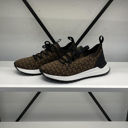 Michael Kors/MK 男士字母logo袜套式弹力针织系带圆头休闲运动鞋 商品图0