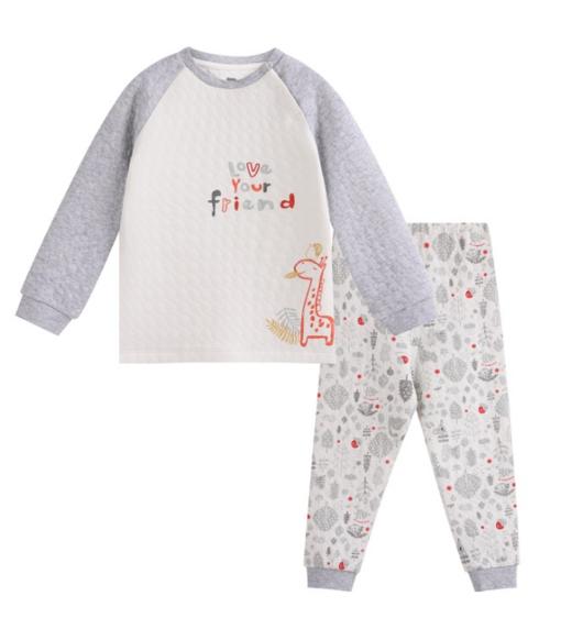 丽婴房-内衣类（秋）G3圆领套装W_浅灰 商品图0