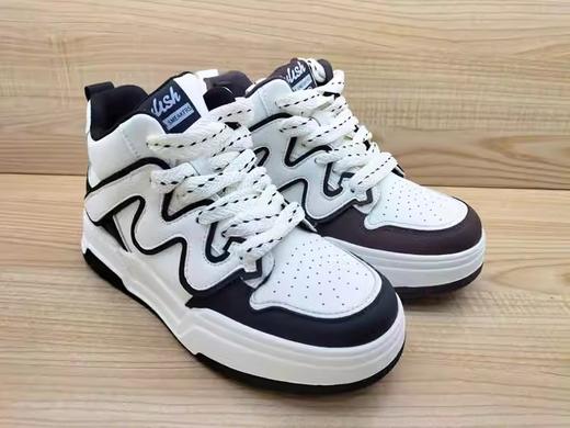 豪行23451151真皮系带平底时尚女鞋高帮运动鞋休闲鞋 商品图2