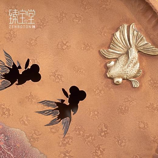 臻宝堂壶承大漆圆形干泡台纯手工金鱼养壶蓄水小茶盘高端茶具配件金波游鱼壶承 商品图2