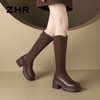ZHR厚底超细长筒靴女2024新款气质百搭瘦瘦靴显瘦骑士靴洋气女靴 商品缩略图7