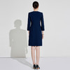 藏青色通勤连衣裙女气质优雅中长款 商品缩略图7
