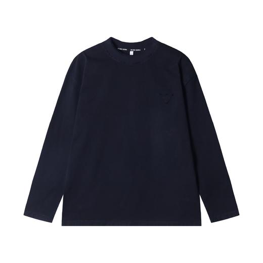 秋冬季新款时尚个性纯色倒三角圆领长袖卫衣休闲情侣百搭上衣 商品图2