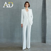 AD白色西装外套女高级感醋酸缎面新中式国风西服套装2024秋季新款 商品缩略图6