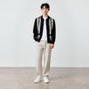 墨麦客男装撞色竖条针织开衫春季新款提花宽松翻领外套男潮20709 商品缩略图2