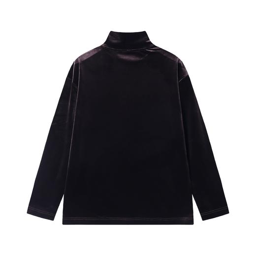 T1914秋冬季新款时尚个性美式纯色立领绒面卫百搭衣休闲保暖打底衫 商品图2