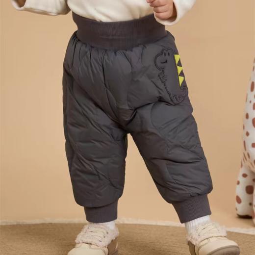 宝宝一件过冬神器  bl同厂可爱三防暖冬高腰护肚羽绒裤连体衣 80-110 商品图7