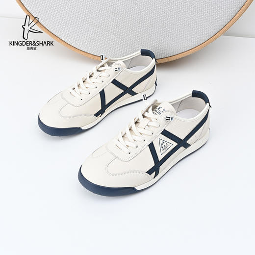 经典鲨2024年秋季新款时尚拼色男士平底休闲鞋板鞋KW11-D33061 商品图0