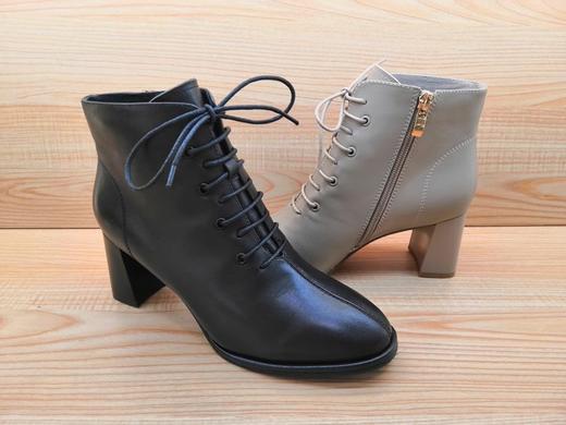 豪行真皮高跟女鞋22449106时尚加绒简约保暖棉靴 商品图4