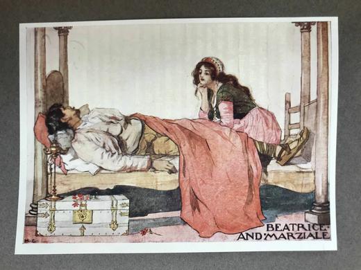 约20世纪早期 意大利传奇与故事集 凯瑟琳·卡梅伦12幅彩色手工贴图 布脊精装18开 商品图11