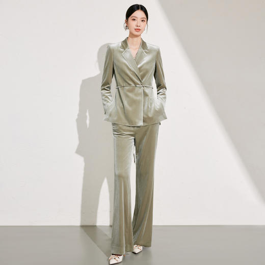 新中式西装套装女2026新款秋冬丝绒职业装 商品图5