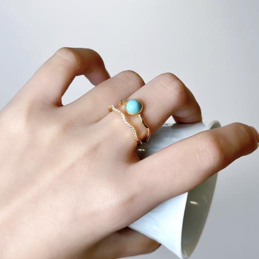 【海的女儿·仿绿松银戒指】敦煌风复古新中式轻奢小众戒指 商品图3