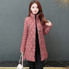 QYMTYP-18389-Y轻薄棱格棉衣中老年妈妈装刺锈不对称棉袄秋冬季加棉保暖棉服外套 商品缩略图0
