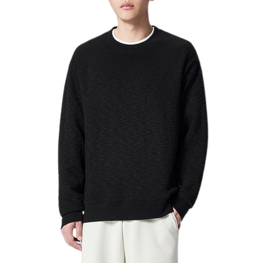 竹节肌理提花男士卫衣2024秋款宽松休闲卫衣男55586 商品图4