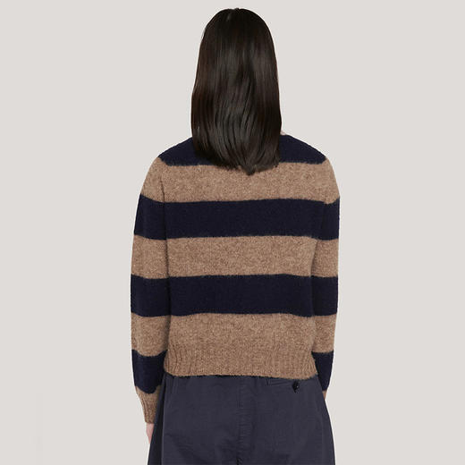 YMC JETS STRIPE CREW KNIT 英国羊羔毛女装圆领条纹毛衣 商品图2