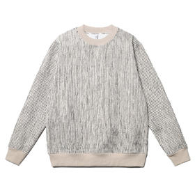 WY61新款小清新立体竖纹设计感卫衣男秋季休闲宽松时尚长袖百搭上衣