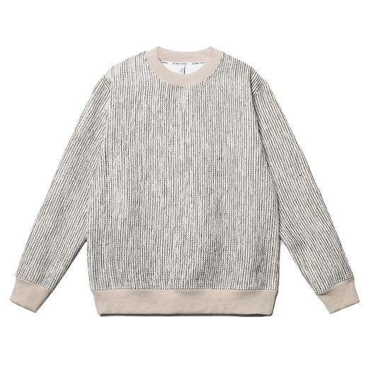 WY61新款小清新立体竖纹设计感卫衣男秋季休闲宽松时尚长袖百搭上衣 商品图0