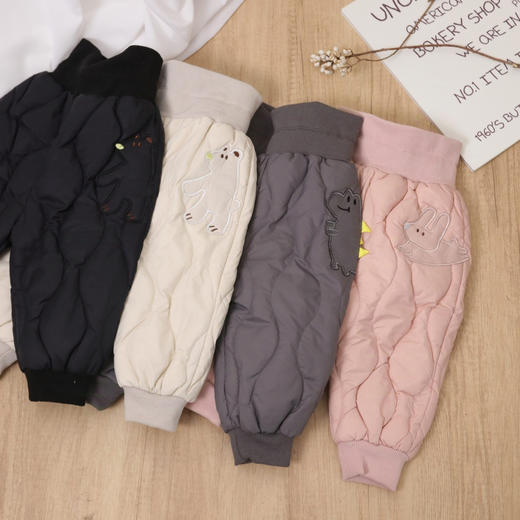 宝宝一件过冬神器  bl同厂可爱三防暖冬高腰护肚羽绒裤连体衣 80-110 商品图4