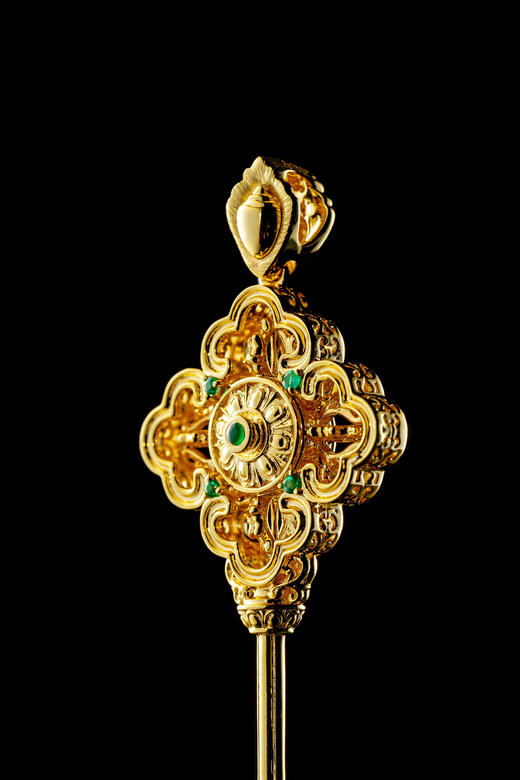 心门之钥·18K金镶钻金刚杵钥匙吊坠 特价 商品图2