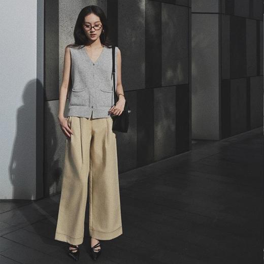 【顺丰包邮】45352 洛诗琳秋冬新款高级感高腰直筒阔腿休闲西装裤679 商品图1