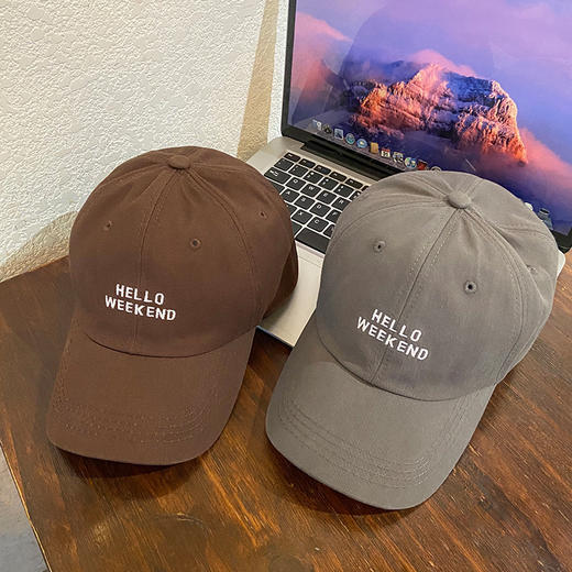 「买1送1！到手两顶」彩色棒球帽女春秋季薄款潮牌小众鸭舌帽日系时尚遮阳字母刺绣帽子配饰 商品图1