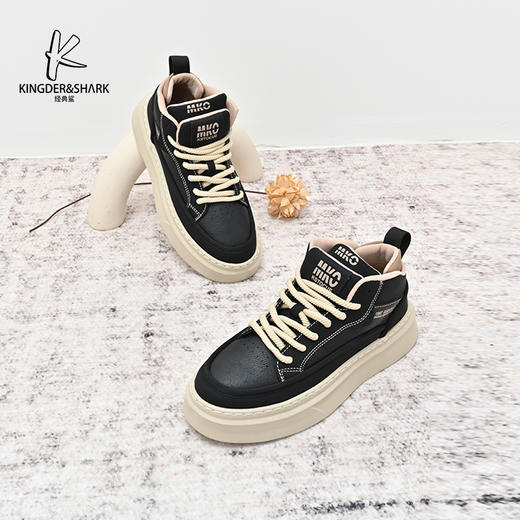 经典鲨2024年冬季新款男士高帮系带平底工装棉鞋KF19-D55011 商品图3