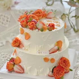 【美好时光】创意鲜花双层蛋糕