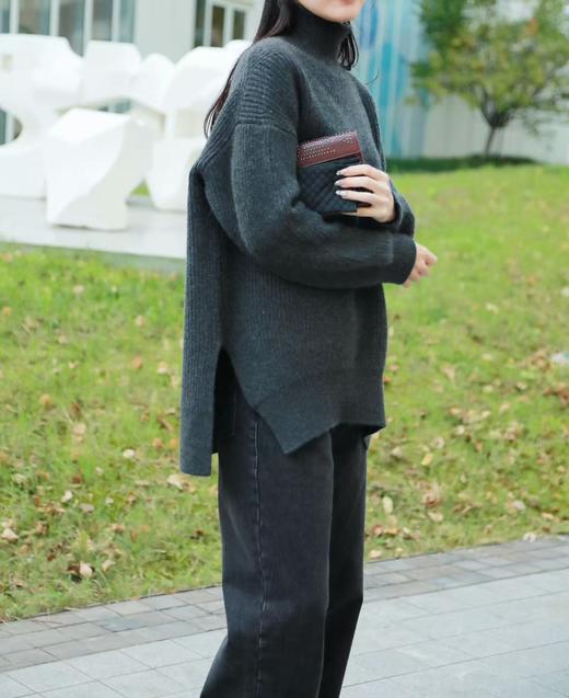 MAISON COVET 纯山羊绒半高领绞花上衣外套 商品图5