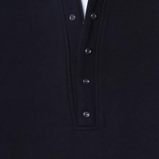 WY608秋冬季新款时尚个性黑白撞色纽扣假两件套头卫衣百搭休闲简约上衣 商品图3